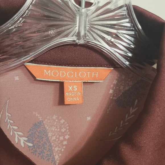 Modcloth | Women's Just My Typist Long Sleeve Sheer Shirtdress (Size XS) - Picture 3 of 16